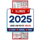 Illinois State and Federal Labor Law Poster 2025 - Non-Laminated Paper