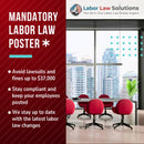 PREORDER 2026 - Massachusetts State and Federal Labor Law Poster - Non-Laminated Paper