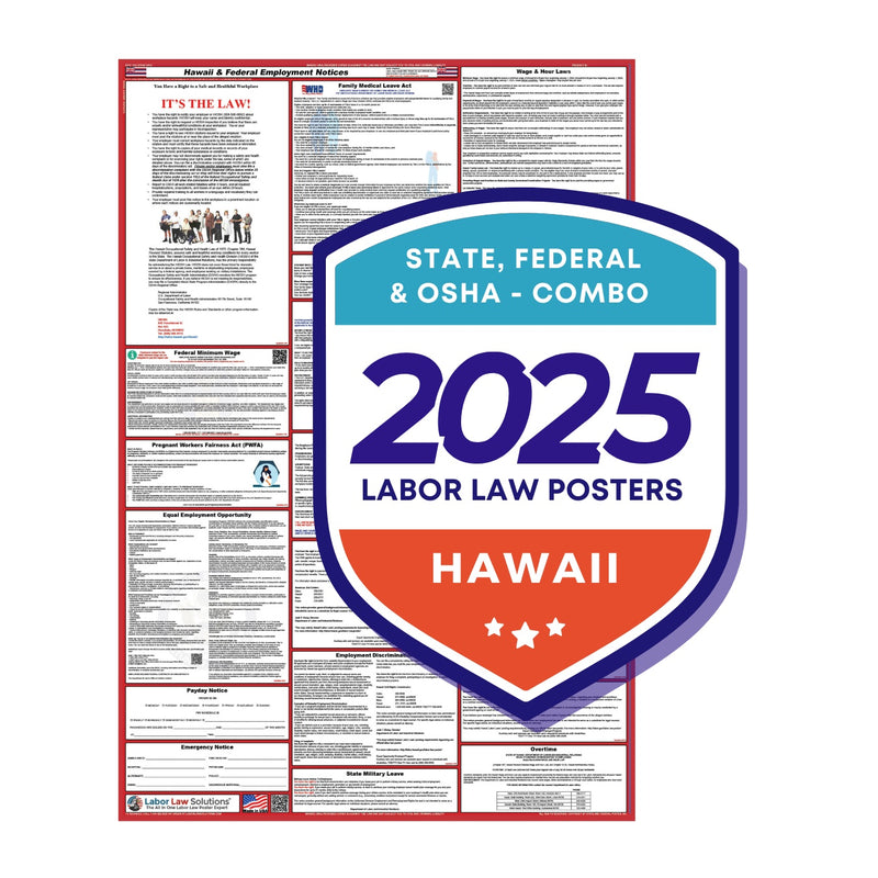 PREORDER - Hawaii State and Federal Labor Law Poster 2025