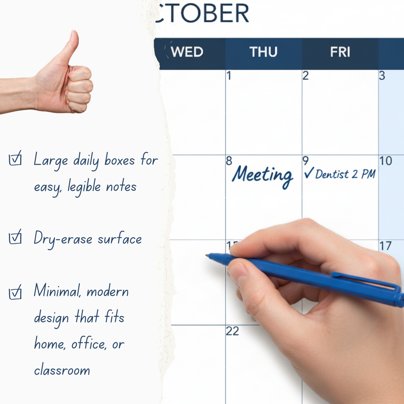 2026 Vacation Planning Calendar - Horizontal (Blue)