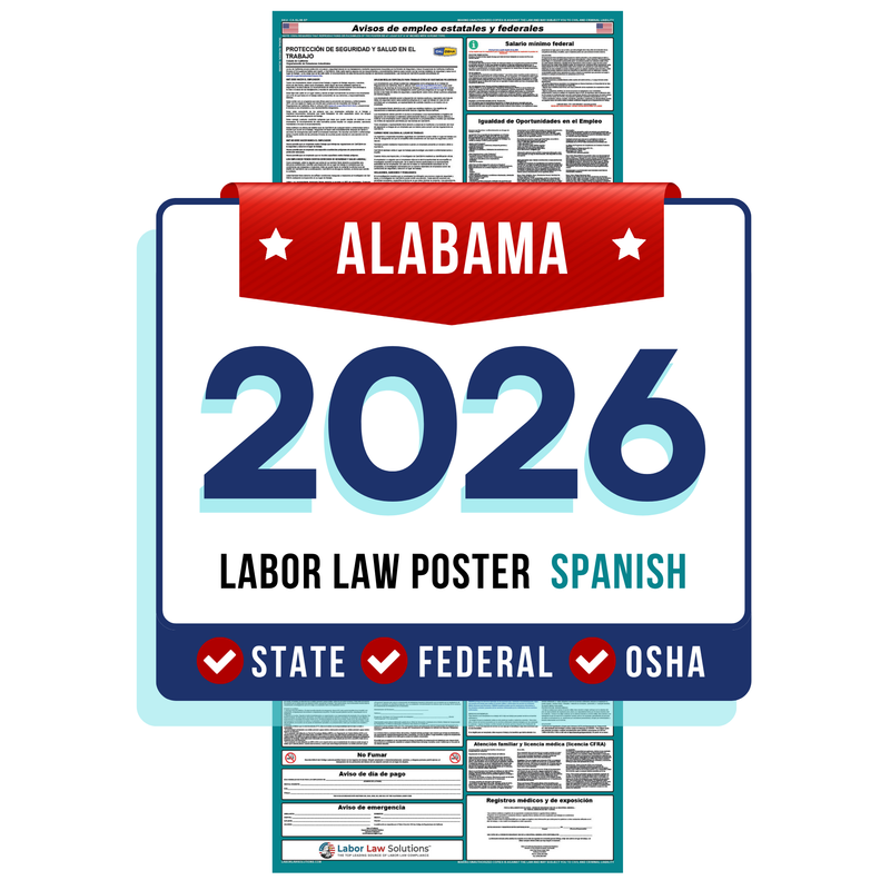 PREORDER 2026 - Alabama State and Federal Labor Law Poster - Non-Laminated Paper