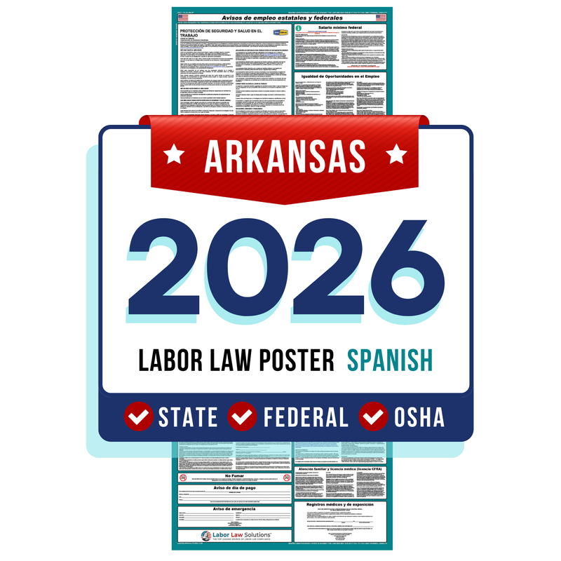 PREORDER 2026 - Arkansas State and Federal Labor Law Poster - Non-Laminated Paper