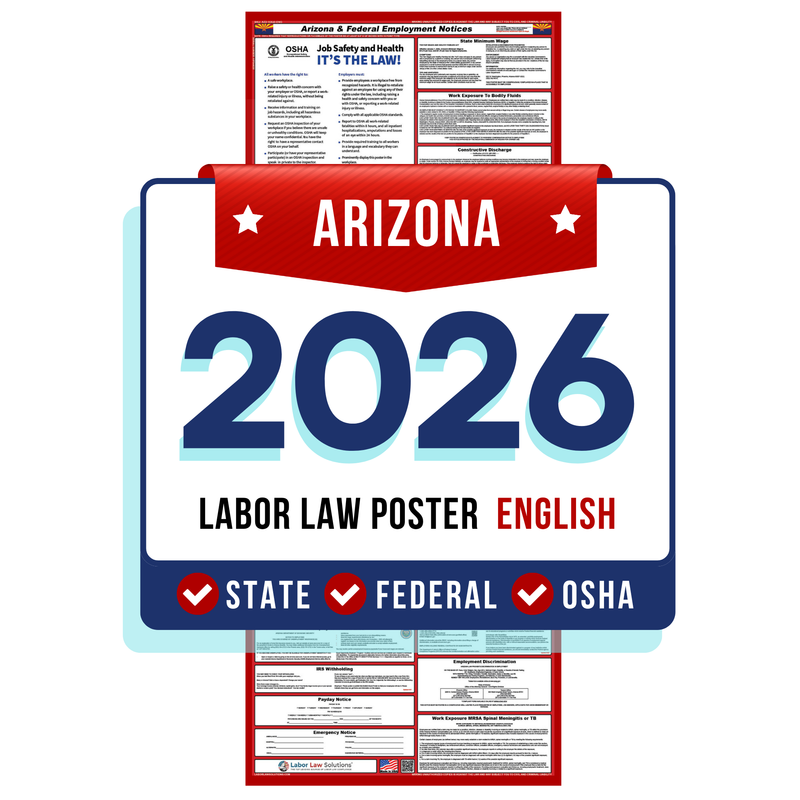 PREORDER 2026 - Arizona State and Federal Labor Law Poster - Non-Laminated Paper
