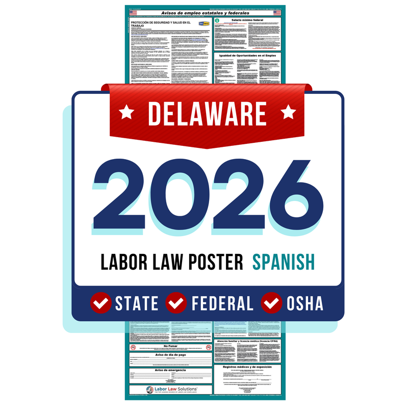 PREORDER 2026 - Delaware State and Federal Labor Law Poster - Non-Laminated Paper