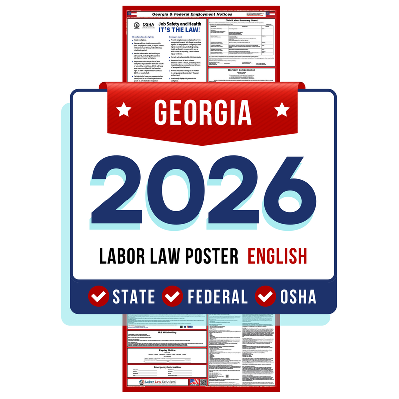 PREORDER 2026 - Georgia State and Federal Labor Law Poster - Non-Laminated Paper