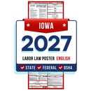 Preorder Iowa State and Federal Labor Law Poster - Non-Laminated Paper 2027