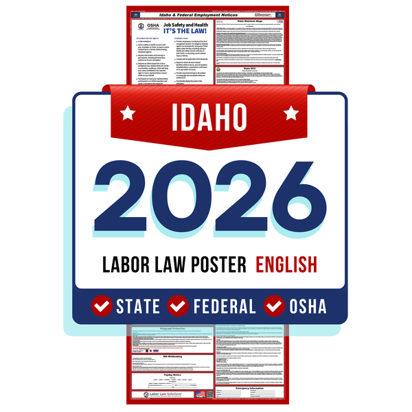PREORDER 2026 - Idaho State and Federal Labor Law Poster - Non-Laminated Paper
