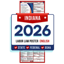 Indiana State and Federal Labor Law Poster - Non-Laminated Paper