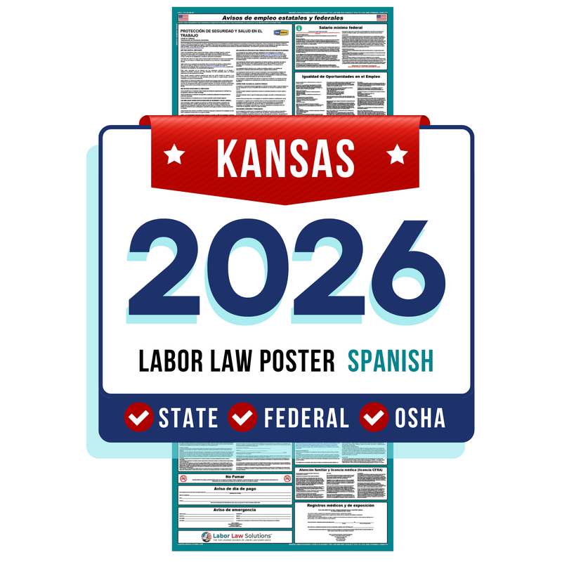 PREORDER 2026 - Kansas State and Federal Labor Law Poster - Non-Laminated Paper