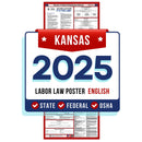 Kansas State and Federal Labor Law Poster 2025 - Non-Laminated Paper