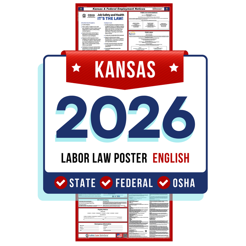 PREORDER 2026 Kansas Digital State and Federal Labor Law Poster