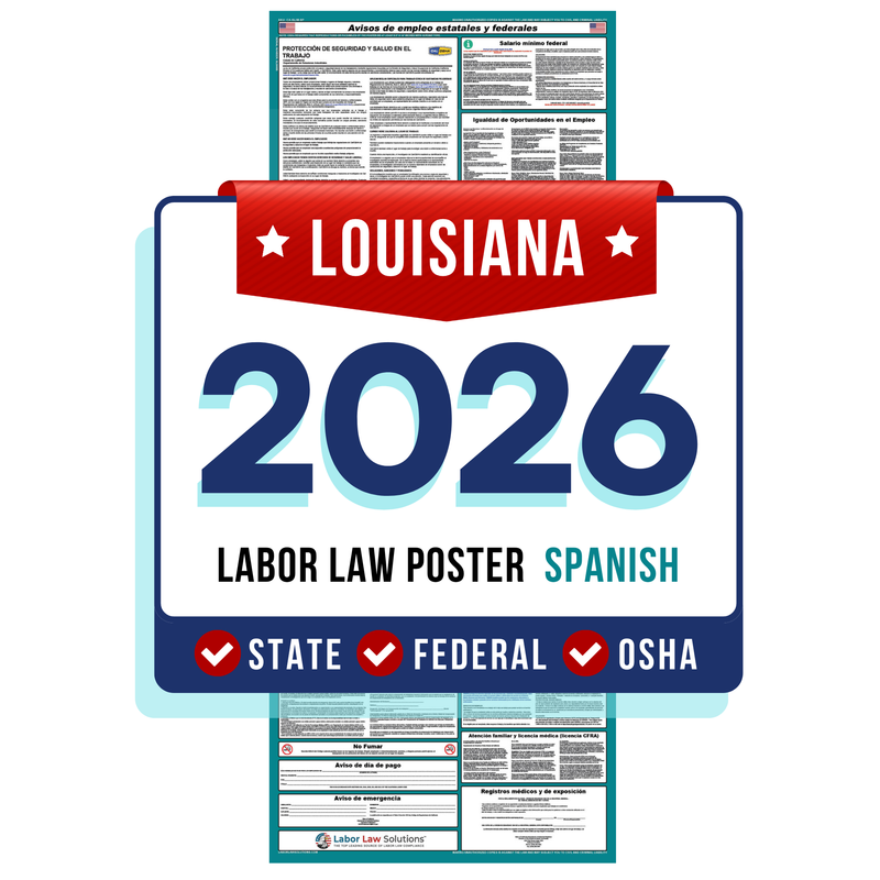 PREORDER 2026 - Louisiana State and Federal Labor Law Poster - Non-Laminated Paper