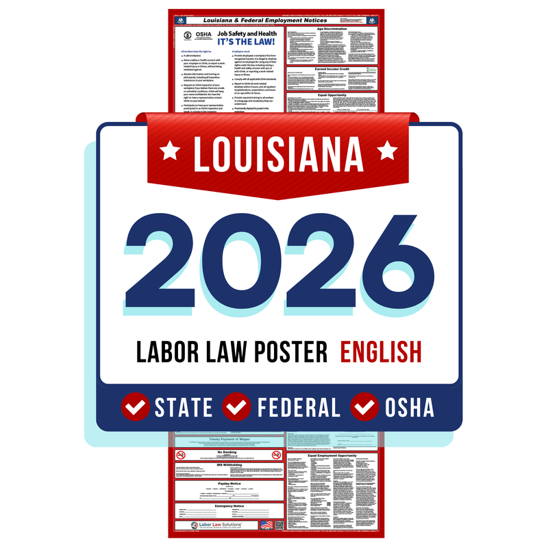 PREORDER 2026 Louisiana Digital State and Federal Labor Law Poster