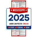 Mississippi State and Federal Labor Law Poster 2025 - Non-Laminated Paper