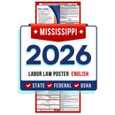 Mississippi State and Federal Labor Law Poster - Non-Laminated Paper 2026