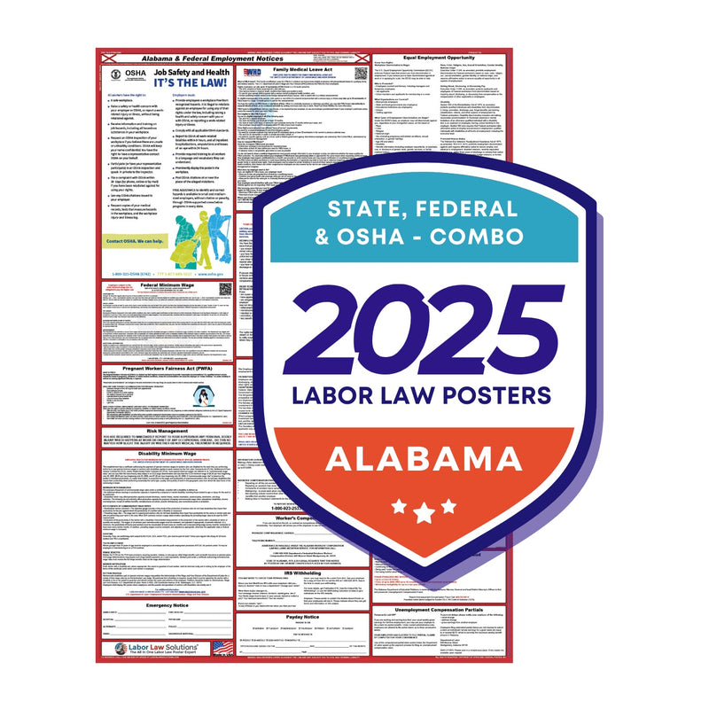 PREORDER - Alabama State and Federal Labor Law Poster 2025