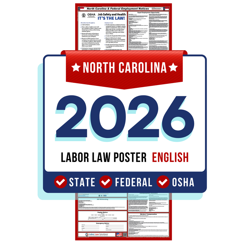 PREORDER 2026 North Carolina Digital State and Federal Labor Law Poster