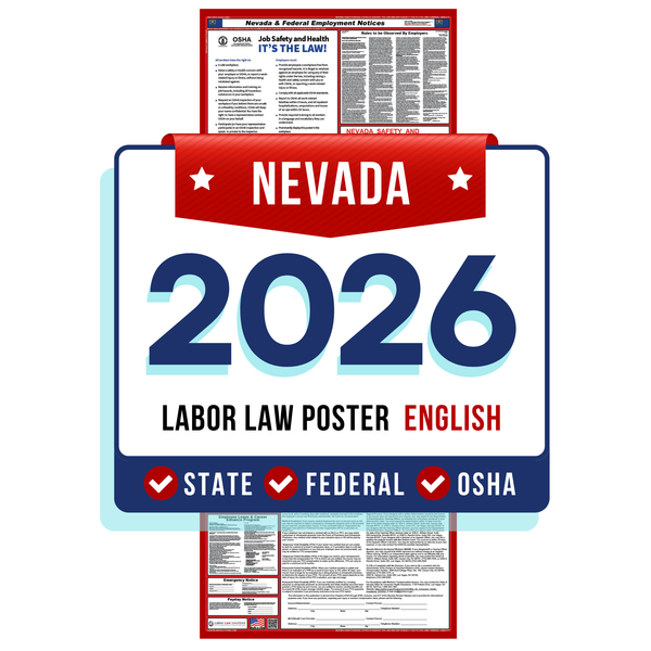 PREORDER 2026 - Nevada State and Federal Labor Law Poster - Non-Laminated Paper