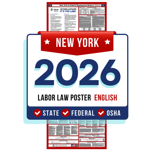 PREORDER 2026 - New York State and Federal Labor Law Poster - Non-Laminated Paper