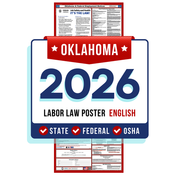 PREORDER 2026 - Oklahoma State and Federal Labor Law Poster - Non-Laminated Paper