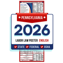 Pennsylvania State and Federal Labor Law Poster - Non-Laminated Paper 2026