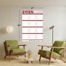 2026 Monthly Planning Calendar - Vertical (Red)