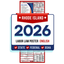 Rhode Island State and Federal Labor Law Poster - Non-Laminated Paper 2026