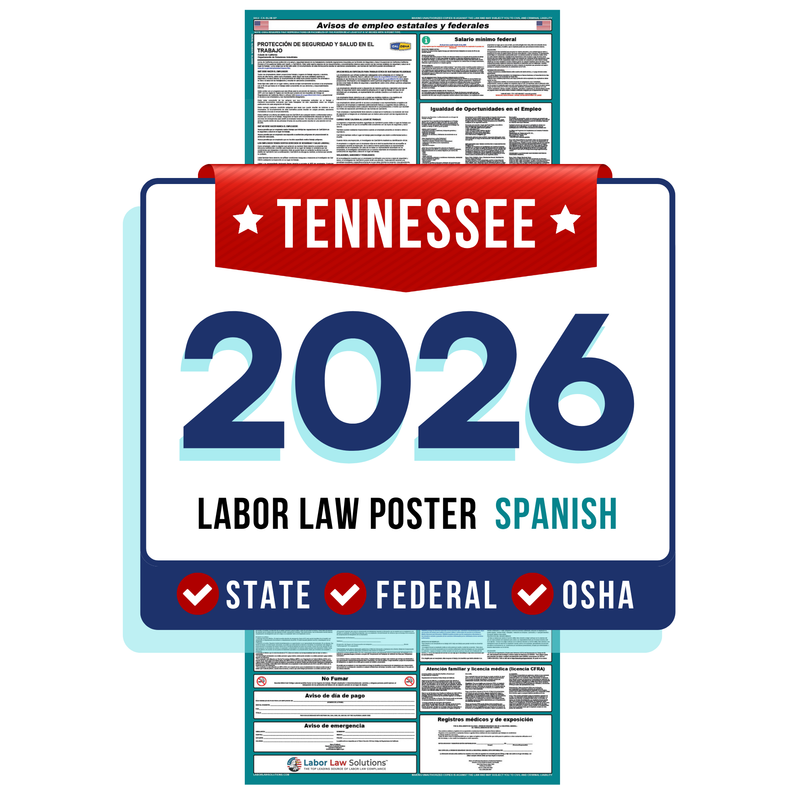 PREORDER 2026 - Tennessee State and Federal Labor Law Poster - Non-Laminated Paper