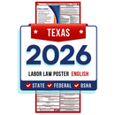 Texas State and Federal Labor Law Poster - Non-Laminated Paper 2026