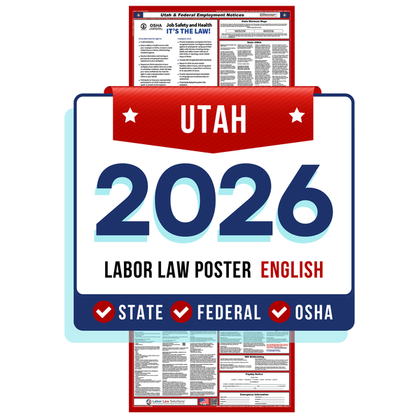 PREORDER 2026 - Utah State and Federal Labor Law Poster - Non-Laminated Paper