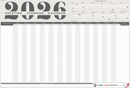 2026 Vacation Planning Calendar - Horizontal (Grey)