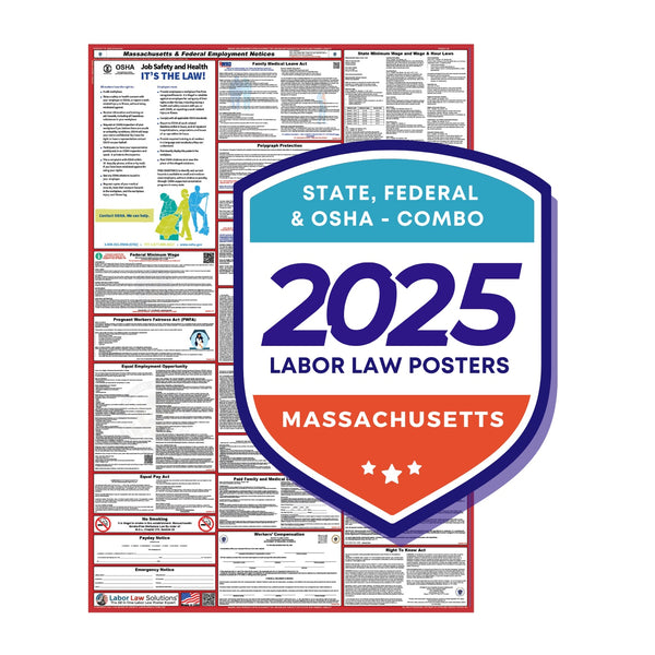 PREORDER - Massachusetts State and Federal Labor Law Poster 2025